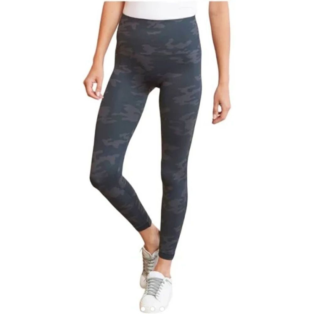 SPANX Gray Camo Seamless Athletic Workout Leggings Pants Size Large